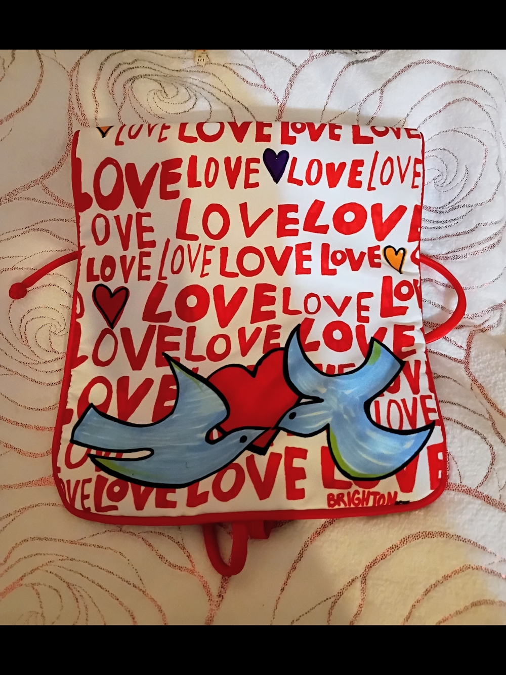Brighton Red & White 'Love' Graphic Backpack